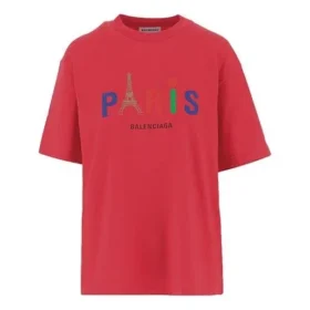 Paris Love – tričko s potiskem, standardní střih, krátký rukáv, červené 594599TGV435640
