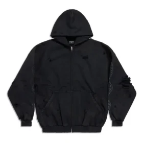 Paris Moon Oversized mikina s kapucí a zipem „Black“ 744444TOVE51055