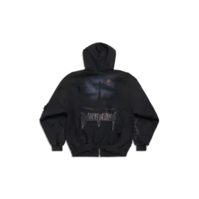 Paris Moon Oversized mikina s kapucí a zipem „Black“ 744444TOVE51055