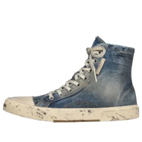 Pařížské vysoké tenisky „Blue Destroyed Denim and Rubber“ 688756W3RCL4090