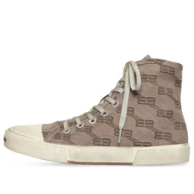 Pařížské vysoké tenisky „Tan BB Monogram Cotton and White Rubber“ 688756W3RQ12298