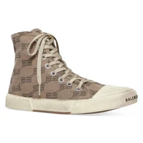 Pařížské vysoké tenisky „Tan BB Monogram Cotton and White Rubber“ 688756W3RQ12298
