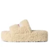 Platformové pantofle s kožešinou „Beige“ 762826W2DO19796