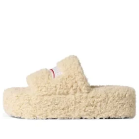 Platformové pantofle s kožešinou „Beige“ 762826W2DO19796