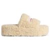 Platformové pantofle s kožešinou „Beige“ 762826W2DO19796