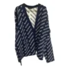 Pletený kardigan s celoplošným logem „Blue White“ 736248T32338502