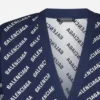Pletený kardigan s celoplošným logem „Blue White“ 736248T32338502