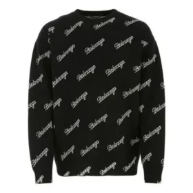 Pletený svetr s celoplošným logem „Black“ 646493T41121070