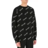 Pletený svetr s celoplošným logem „Black“ 646493T41121070