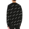 Pletený svetr s celoplošným logem „Black“ 646493T41121070