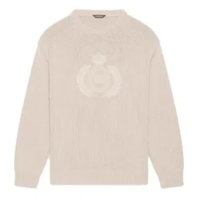 Pletený svetr s kulatým výstřihem a logem BB Laurel Crown „Beige“ 664369T32119028