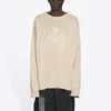 Pletený svetr s kulatým výstřihem a logem BB Laurel Crown „Beige“ 664369T32119028