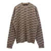 Pletený svetr s kulatým výstřihem a potiskem BB „Beige“ 733859T32539378