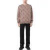 Pletený svetr s kulatým výstřihem a potiskem BB „Beige“ 733859T32539378