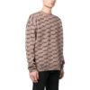 Pletený svetr s kulatým výstřihem a potiskem BB „Beige“ 733859T32539378