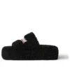 Plyšové platformové pantofle „Black“ 762826W2DO11096