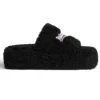 Plyšové platformové pantofle „Black“ 762826W2DO11096