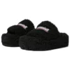 Plyšové platformové pantofle „Black“ 762826W2DO11096