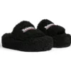 Plyšové platformové pantofle „Black“ 762826W2DO11096