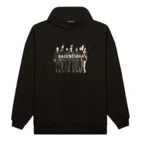 Pánské Balenciaga s potiskem loga „Portrait“, černé 620973TIVA21000