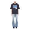 Pánské Balenciaga Speed Hunters černé s modrým pruhem, krátký rukáv, šedé 541875TCV381055