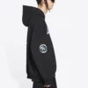 Pánské Balenciaga x NASA FW21 Crossover Logo bavlněné klasické volné mikiny s kapucí a dlouhými rukávy, černé 651799TKVD81070