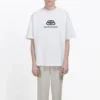 Pánské bílé tričko Balenciaga s logem BB a klasickým potiskem, krátký rukáv 570803TEV489044
