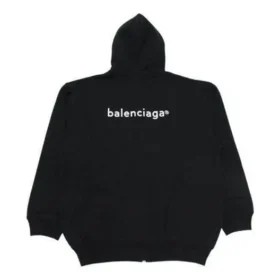 Pánská bundy Balenciaga SS21 s kapucí a zipem, dlouhé rukávy, černá 641659TIV551070