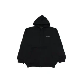 Pánská bundy Balenciaga SS21 s kapucí a zipem, dlouhé rukávy, černá 641659TIV551070