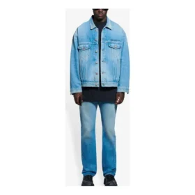 Pánská Denim bundy Balenciaga SS21 s klasickým logem, světle modrá 657608TDW154307