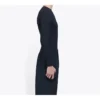 Pánské černé tričko s dlouhým rukávem a elastickým pasem s potiskem symbolického kreativního loga Balenciaga 620966TIV491070