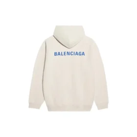 Pánské fleecové tričko s dlouhým rukávem Balenciaga, krémově bílé, 600583TJVA89055