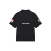 Pánská jednobarevná bavlněná polokošile Balenciaga x NASA Crossover FW21 s vesmírným potiskem, černá, 662493TKVG11070
