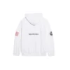 Pánská klasická bavlněná mikina s kapucí a dlouhými rukávy Balenciaga x NASA FW21 Crossover Logo, volný střih, bílá 651799TKVD89040