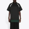 Pánské ležérní dvouvrstvé sportovní polokošile s krátkým rukávem Balenciaga FW21, černé 661507TKVA51042