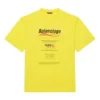 Pánská mikina Balenciaga Dry Cleaning s boxovým logem, volný střih, krátký rukáv, žlutá 651795TKVF87175