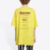 Pánská mikina Balenciaga Dry Cleaning s boxovým logem, volný střih, krátký rukáv, žlutá 651795TKVF87175
