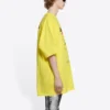 Pánská mikina Balenciaga Dry Cleaning s boxovým logem, volný střih, krátký rukáv, žlutá 651795TKVF87175