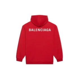Pánská mikina Balenciaga FW21 s volným střihem, kapucí a logem, s dlouhými rukávy, červená 600583TIV846540