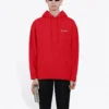 Pánská mikina Balenciaga FW21 s volným střihem, kapucí a logem, s dlouhými rukávy, červená 600583TIV846540