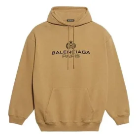 Pánská mikina Balenciaga Paris Laurel s potiskem, khaki 570811TIV259605