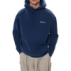Pánská mikina Balenciaga s fleecovou podšívkou, volný střih, s kapucí a dlouhými rukávy, modrá 570811TJV854866