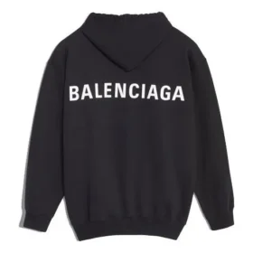 Pánská mikina Balenciaga s velkým potiskem loga na zádech, černá 556143TAV371000