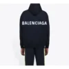 Pánská mikina Balenciaga s velkým potiskem loga na zádech, černá 556143TAV371000