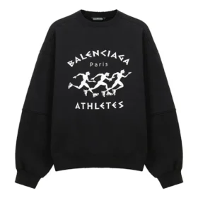 Pánská mikina Balenciaga SS21 s velkým otvorem, kulatým výstřihem a dlouhými rukávy, černá 641654TJVI71070