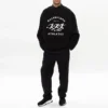 Pánská mikina Balenciaga SS21 s velkým otvorem, kulatým výstřihem a dlouhými rukávy, černá 641654TJVI71070
