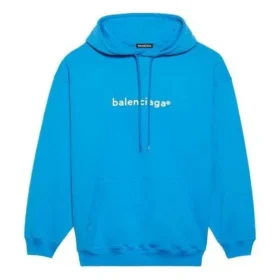 Pánská mikina s kapucí a logem Balenciaga FW21, dlouhé rukávy, modrá 570811TIV557560