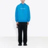Pánská mikina s kapucí a logem Balenciaga FW21, dlouhé rukávy, modrá 570811TIV557560