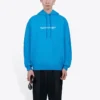 Pánská mikina s kapucí a logem Balenciaga FW21, dlouhé rukávy, modrá 570811TIV557560