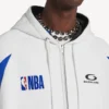Pánská mikina s kapucí a zipem Balenciaga | NBA Collaboration v bílé/vícebarevné barvě